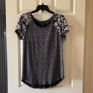 Lucky Brand Black and White Floral Blouse
